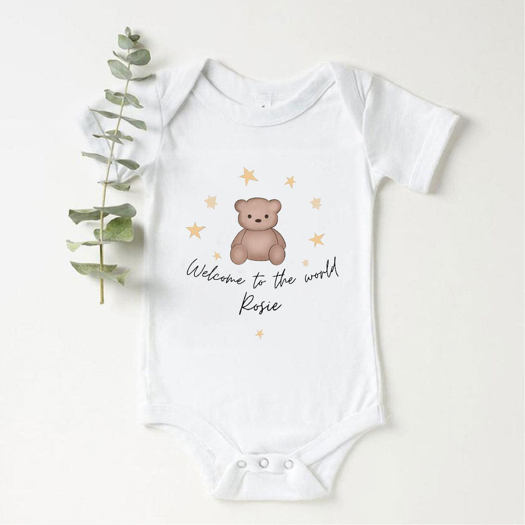 Baby Bear 'Welcome To The World' Baby Vest - Babbico