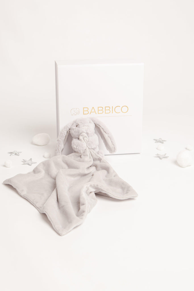 Grey Bertie The Bunny Baby Comforter - Babbico