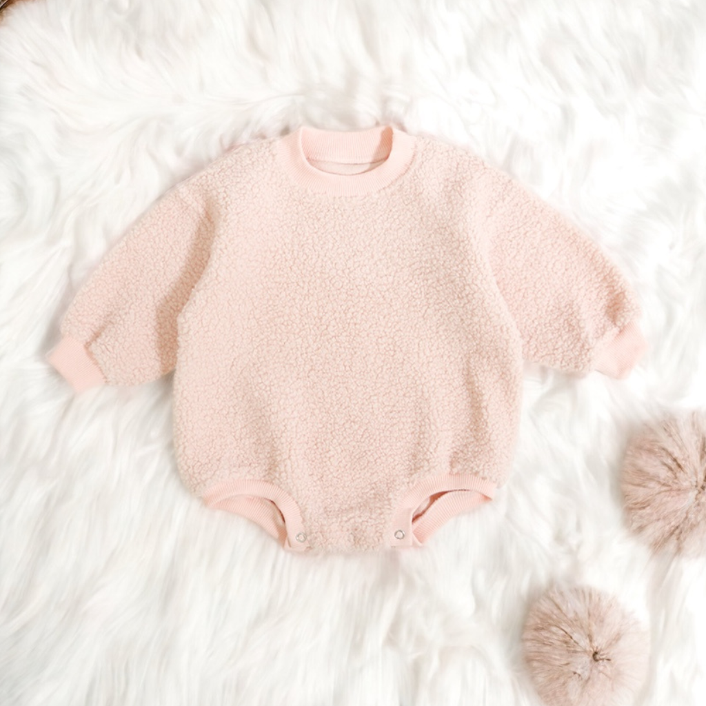 Babbico Baby Girl Pink Fleece Winter Romper Newborn Coming Home Outfit Cute Stylish