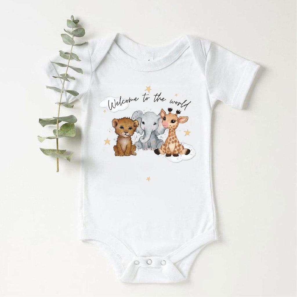 Baby Animals 'Welcome To The World' Baby Vest - Babbico