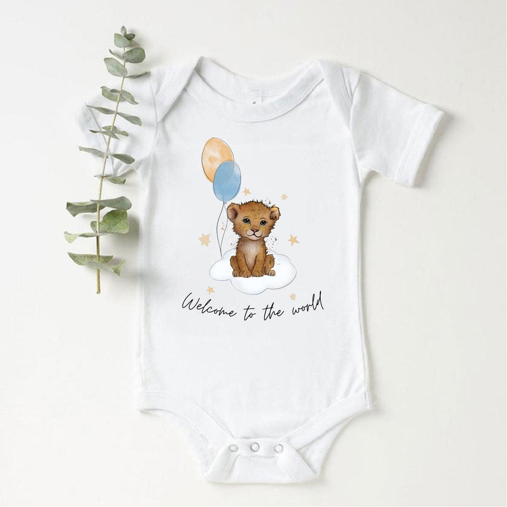 Baby Boy 'Welcome To The World' Baby Lion Vest - Babbico
