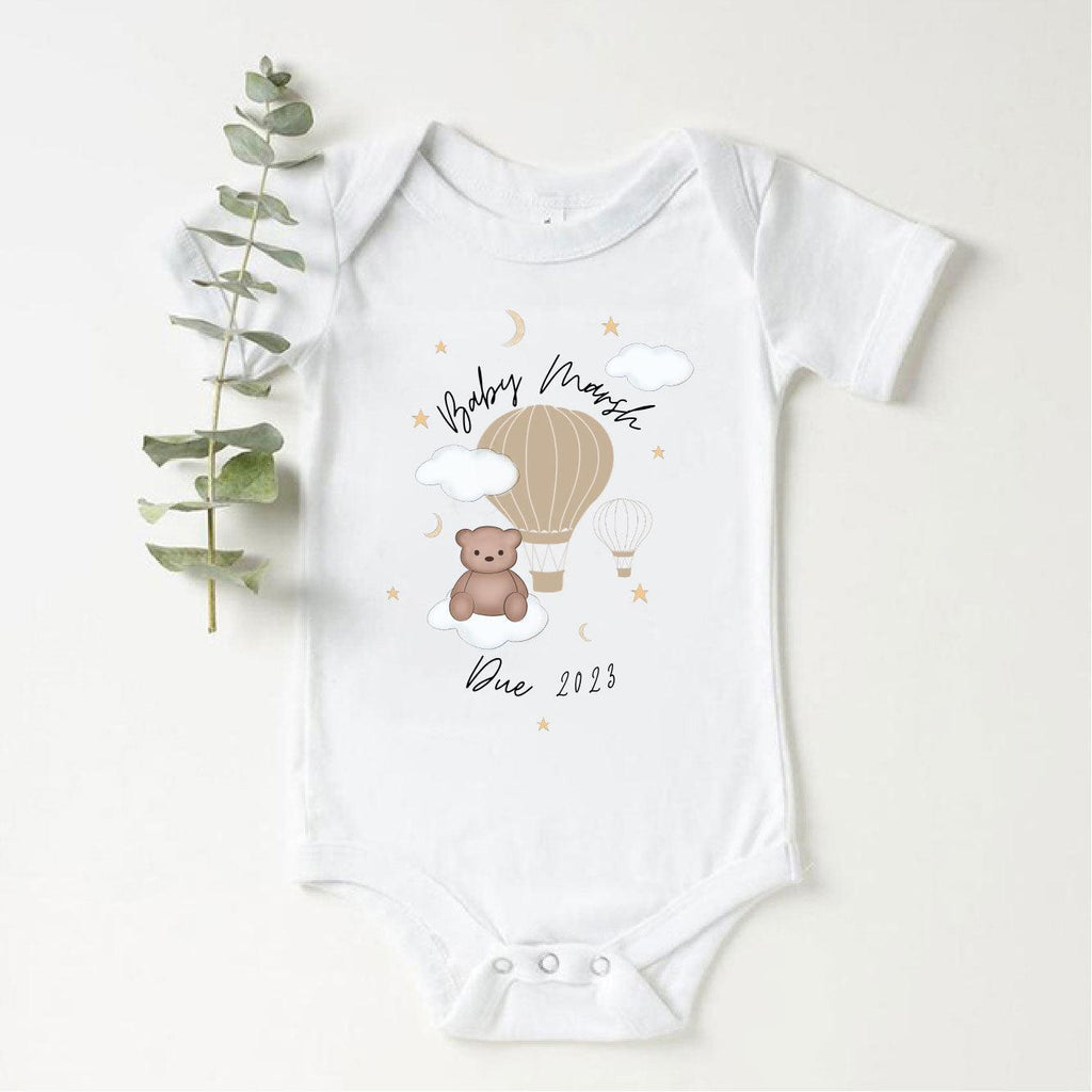 'Baby Due 2023' Personalised Baby Bear Vest - Babbico