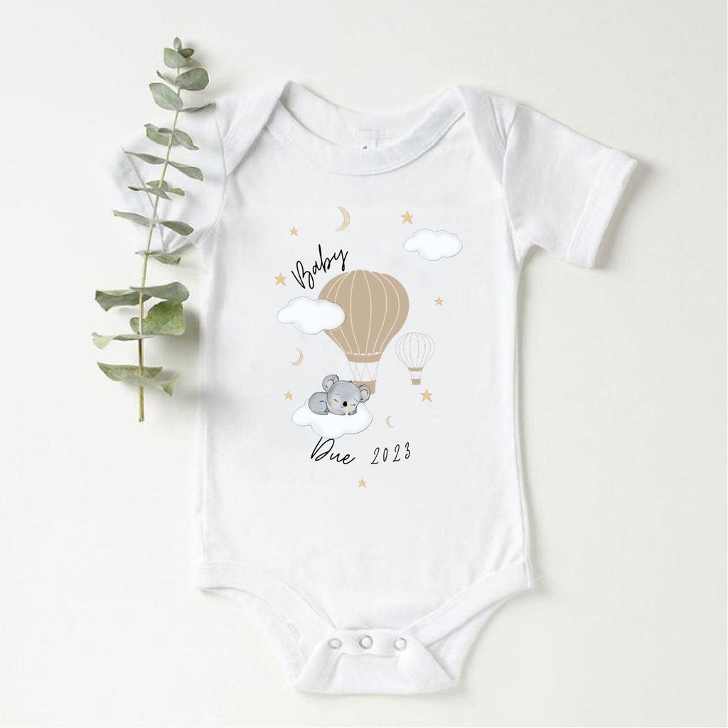 'Baby Due 2023' Personalised Koala Baby Vest - Babbico