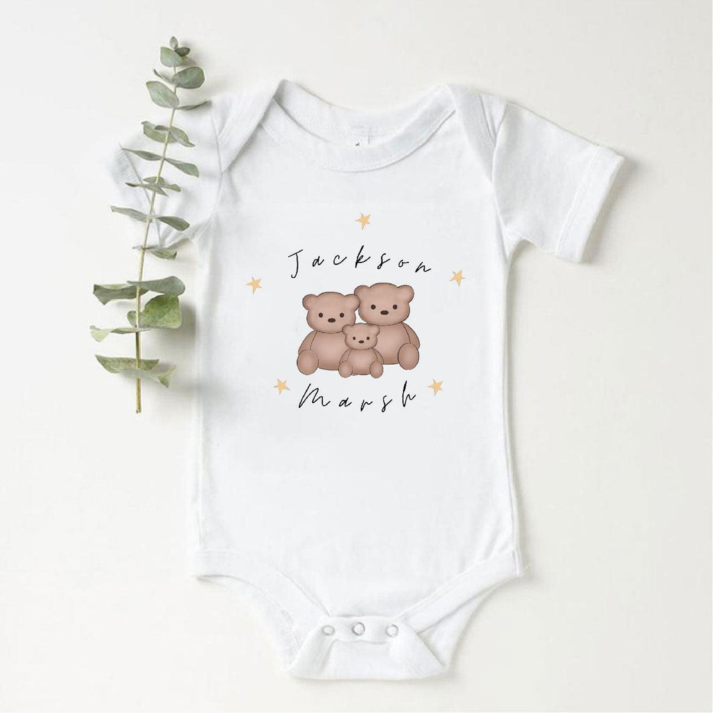 Personalised Family Of Bears Baby Vest - Babbico