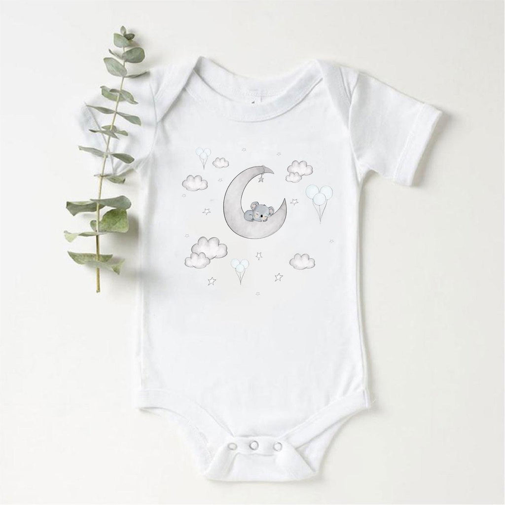 Personalised ‘Name’ Clouds Baby Boy Vest - Babbico