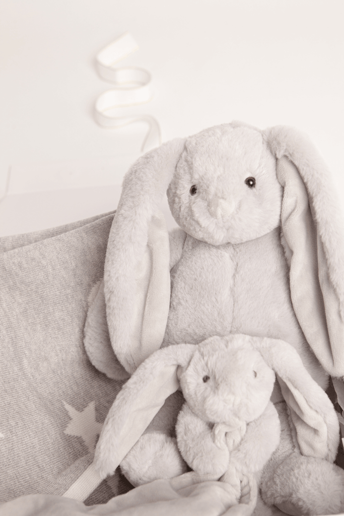 Bertie The Bunny Plush Grey Toy, Blanket & Comforter Baby Gift Set - Babbico