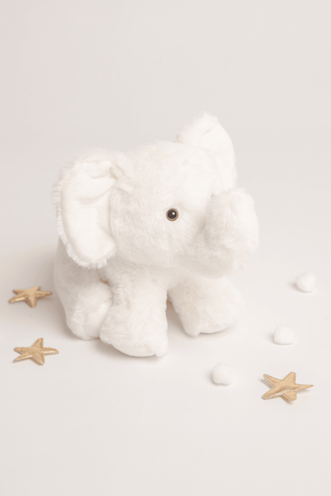 Elba The Elephant White Soft Plush Toy - Babbico