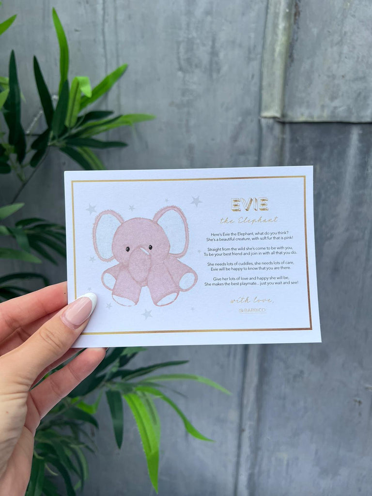 Evie The Elephant Plush Pink Toy & Heart Blanket Baby Gift Set - Babbico