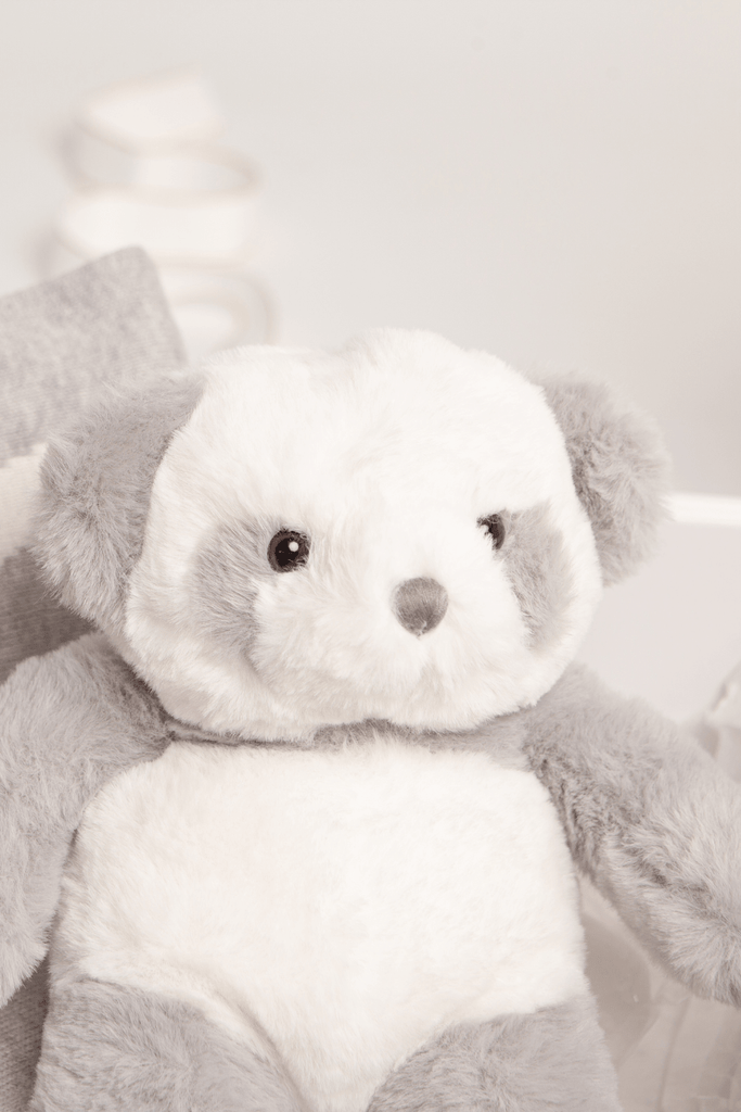 Parker The Panda Plush Grey & White Moon & Star Blanket Baby Gift Set - Babbico