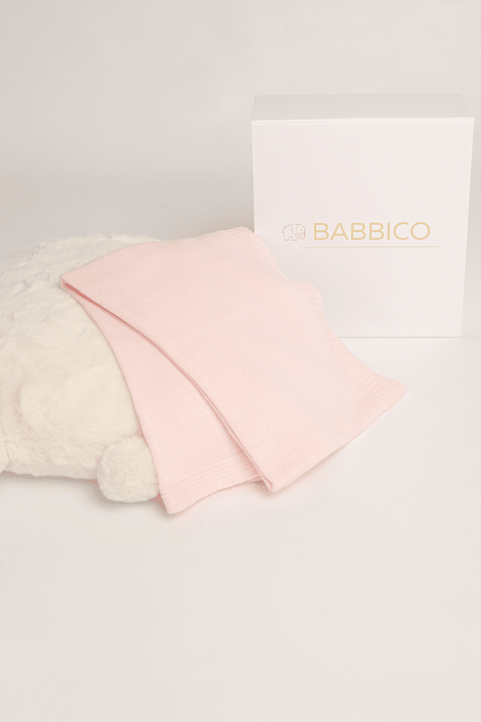 Pink 100% Cotton Jacquard Baby Blanket - Babbico