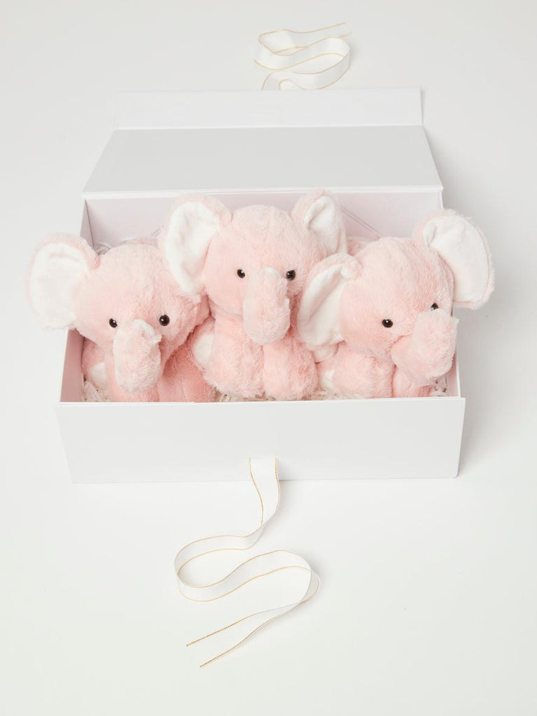 Triplet Baby Girl Gift Set - Evie The Elephant Toys - Babbico