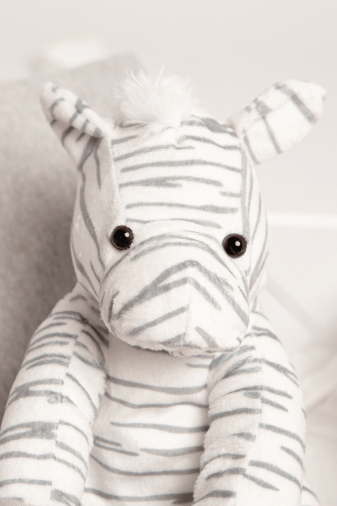 Zizi The Zebra Stripe Toy & Grey Star Blanket Baby Gift Set - Babbico